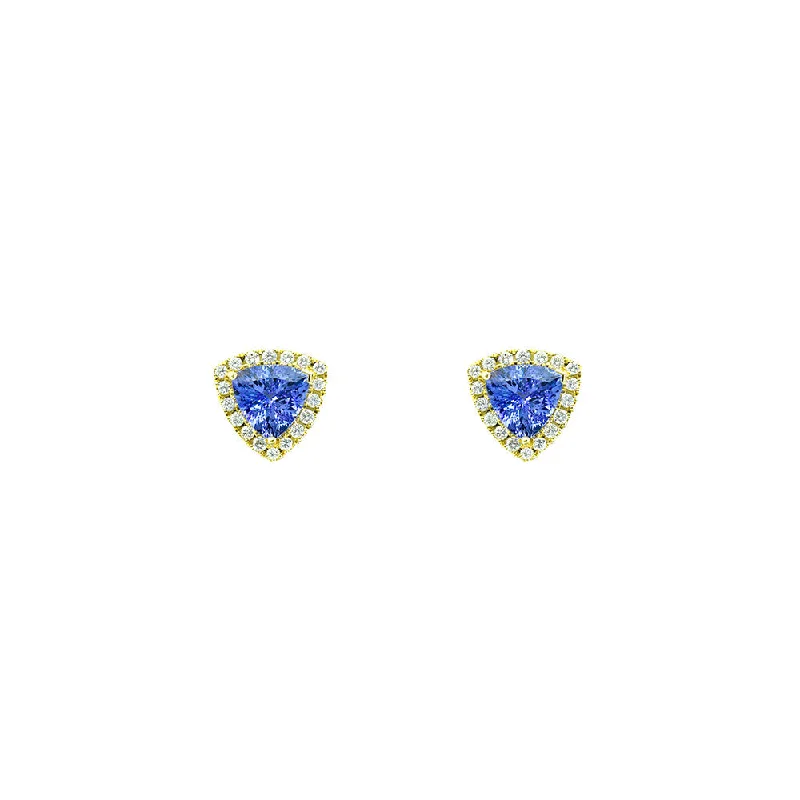 18 Karat Yellow Gold Tanzanite Stud earrings1567