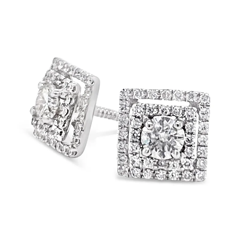 Forevermark White Gold Diamond Halo Earrings