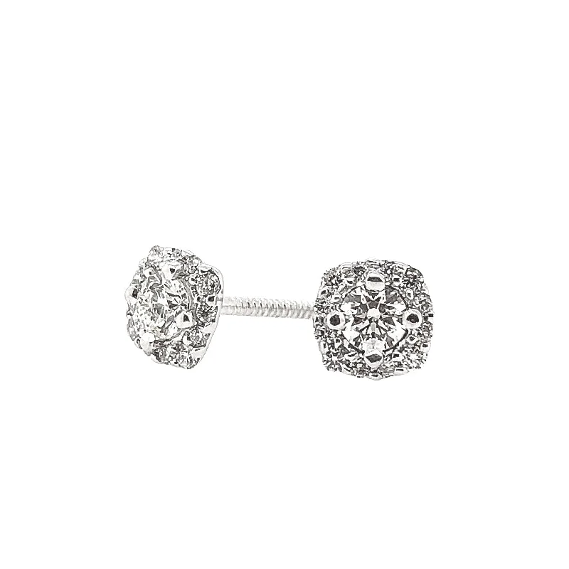 Forevermark White Gold Diamond Halo Earrings