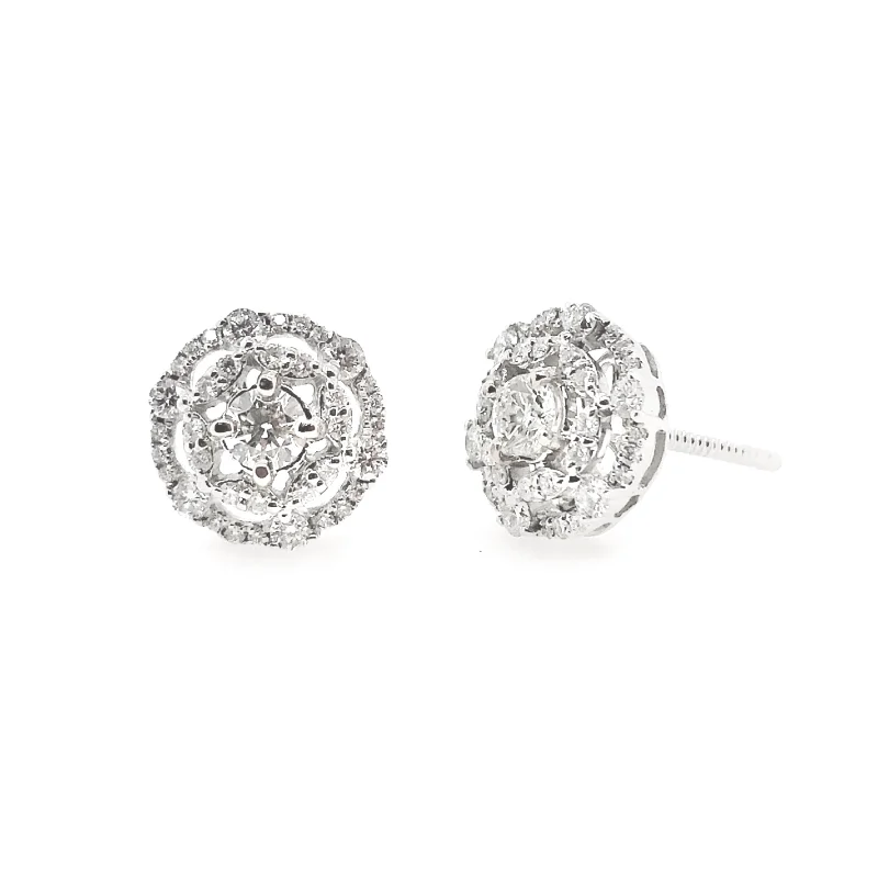 Forevermark White Gold Diamond Halo Earrings