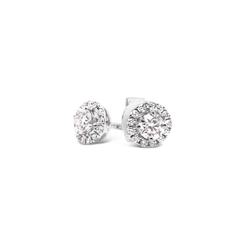 Forevermark White Gold Diamond Halo Earrings