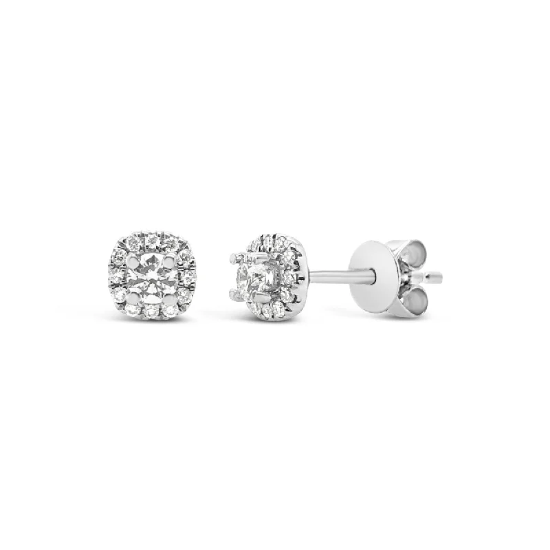 Forevermark White Gold Diamond Halo Earrings