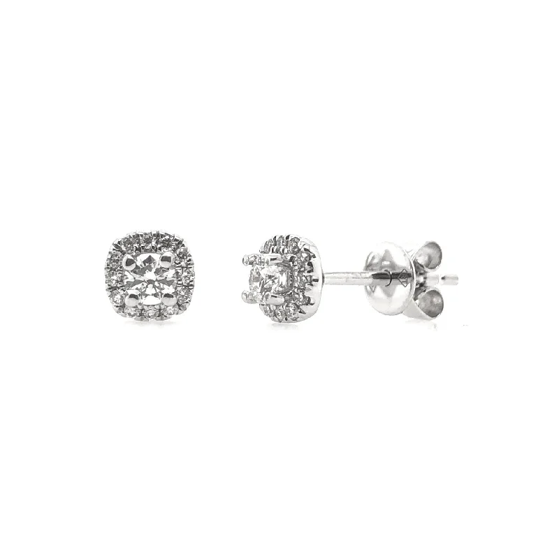 Forevermark White Gold Diamond Halo Earrings