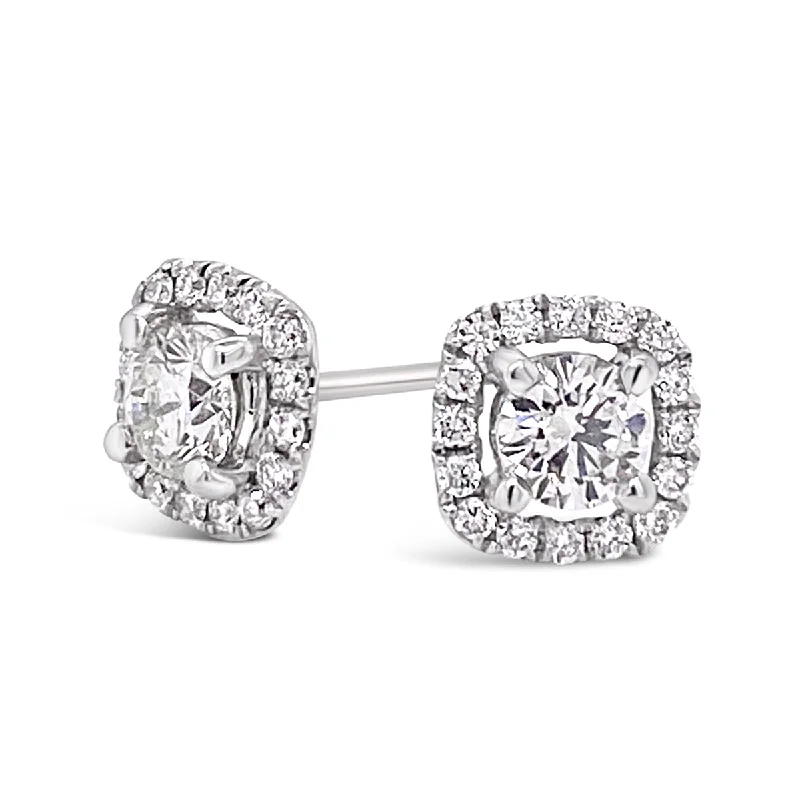 Forevermark White Gold Diamond Halo Earrings