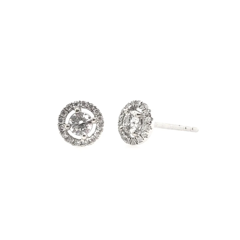 Forevermark White Gold Diamond Halo Earrings