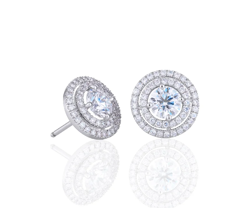 Forevermark White Gold Diamond Halo Earrings