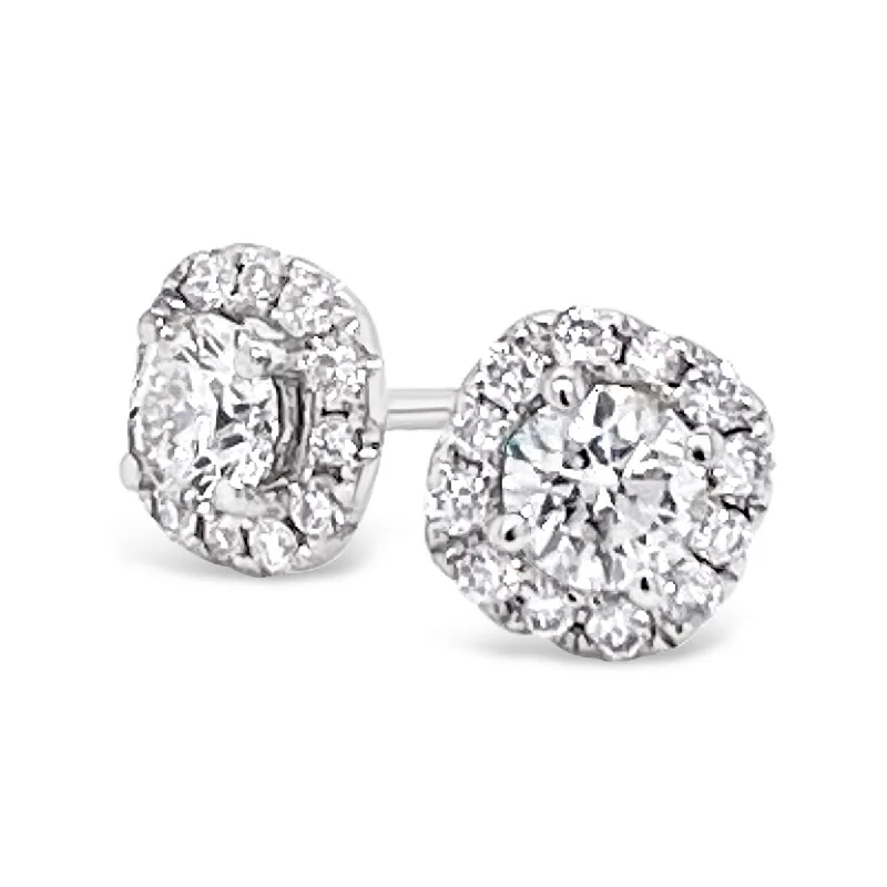 Forevermark White Gold Diamond Halo Earrings