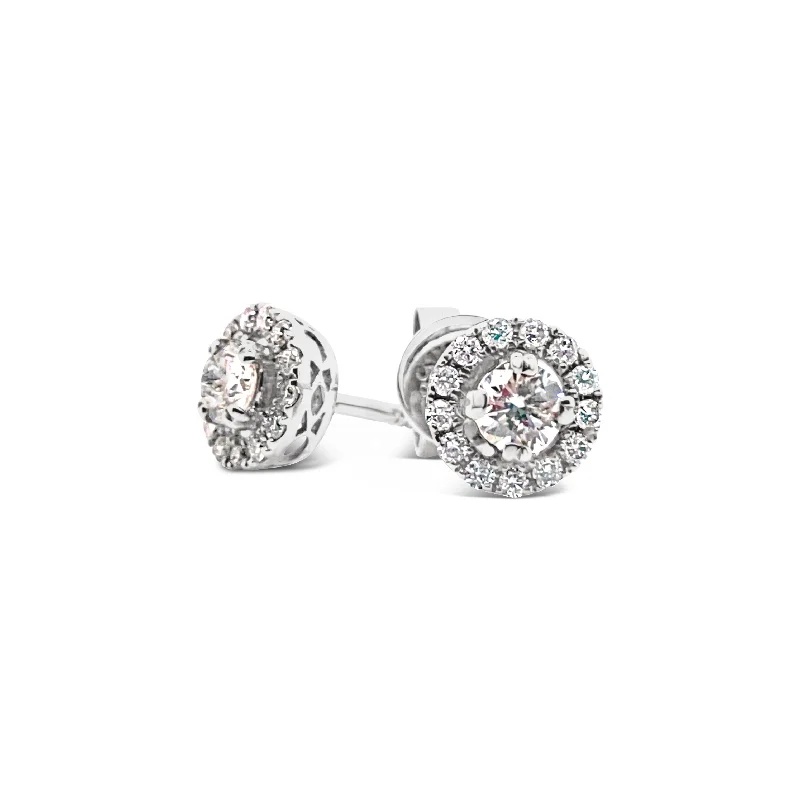 Forevermark White Gold Diamond Halo Earrings