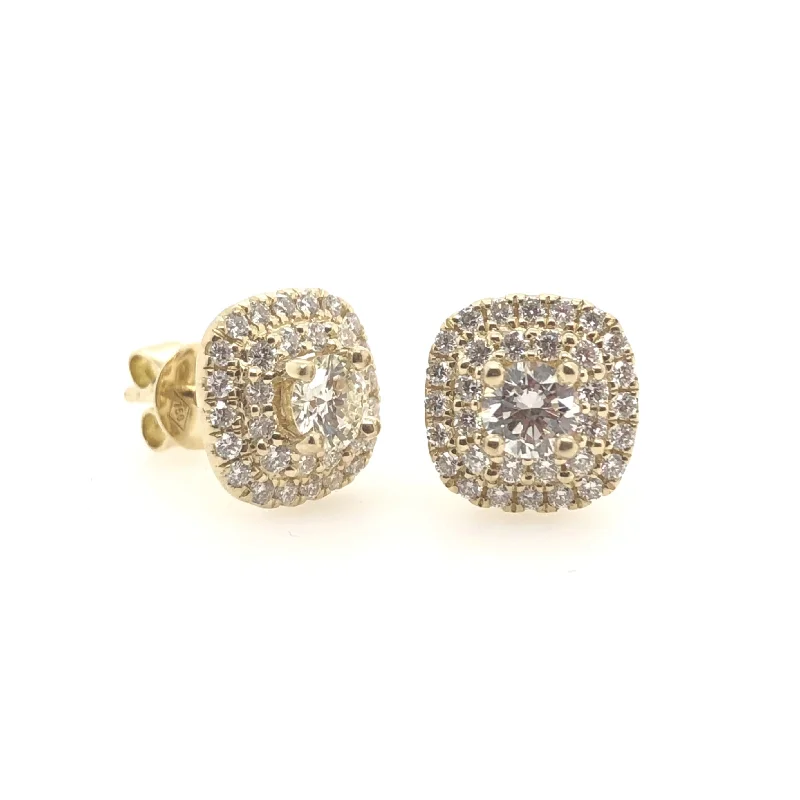 Forevermark Yellow Gold Diamond Halo Earrings