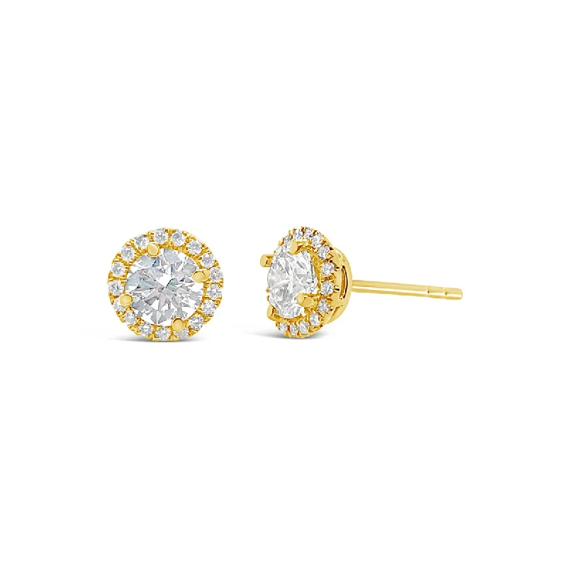 Forevermark Yellow Gold Diamond Halo Earrings