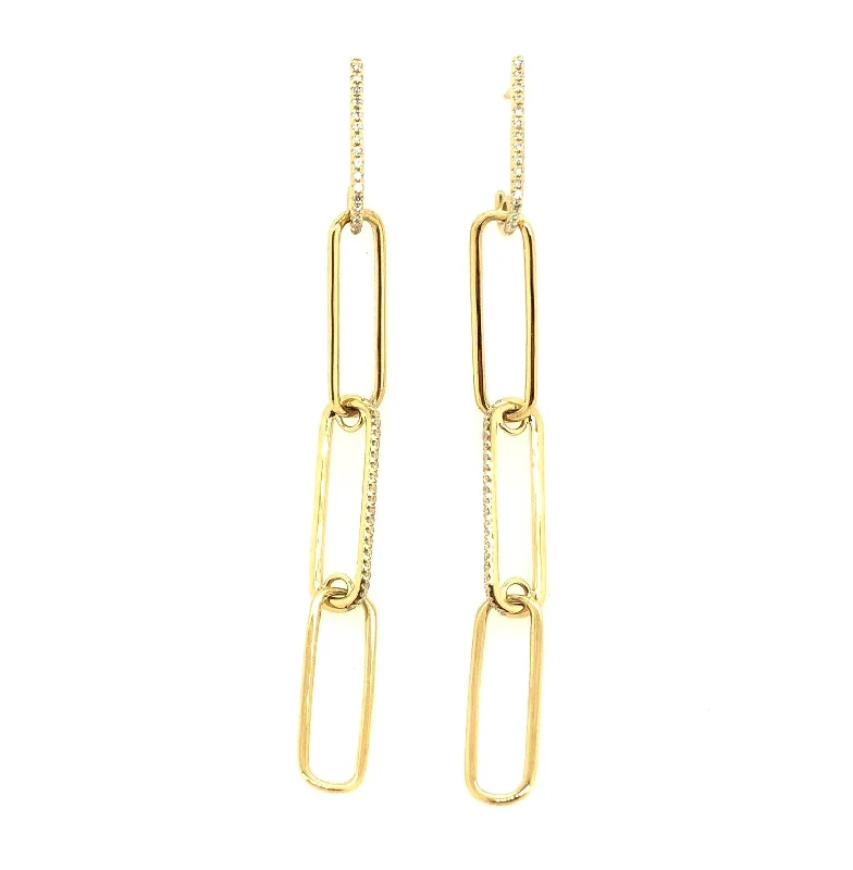 Yellow Gold Diamond Fashion Dangle Earrings