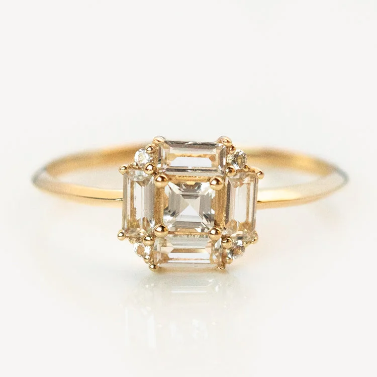 14k Vintage Inspired Art Deco Engagement Ring