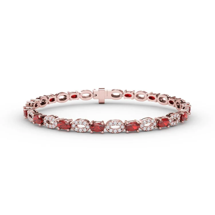 Interchanging Ruby and Diamond Bracelet