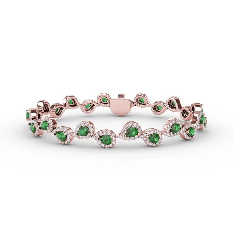 Decorated Emerald and Diamond Bracelet