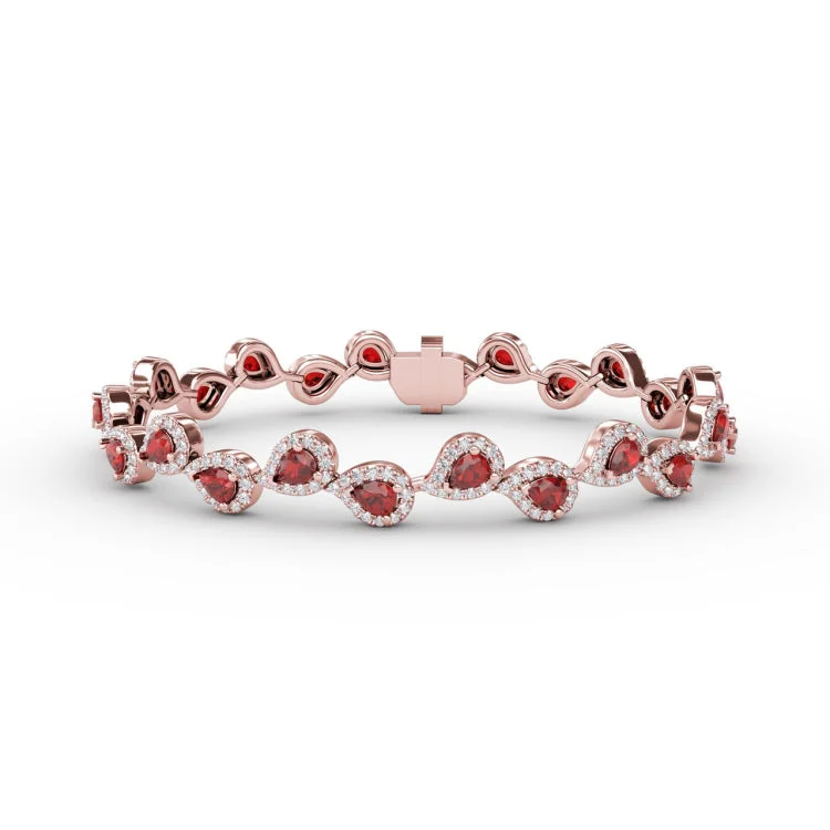 Decorated Ruby and Diamond Bracelet