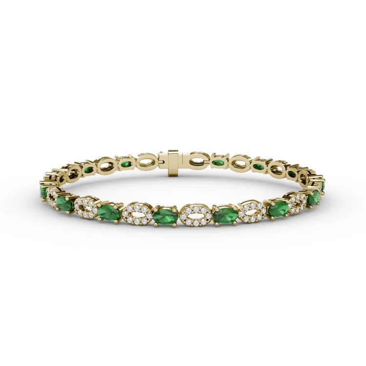 Interchanging Emerald and Diamond Bracelet