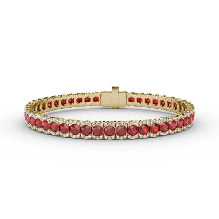 Brilliant in Red Ruby and Diamond Bracelet