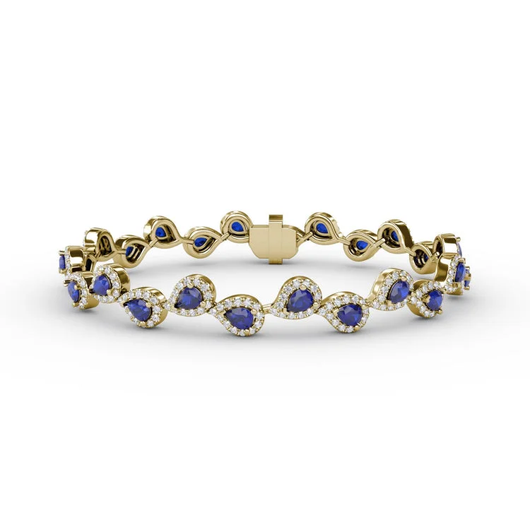 Decorated Sapphire and Diamond Bracelet