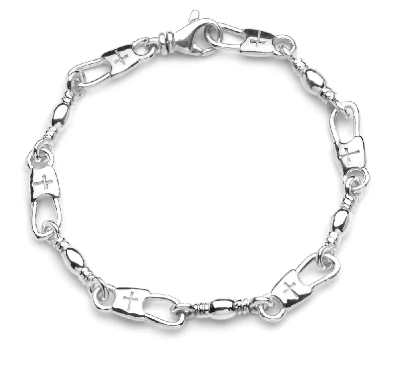 6.5mm Width & 8.75 inch Length Cross Bracelet with Swivel Lobster Clasp | Fisher of Men