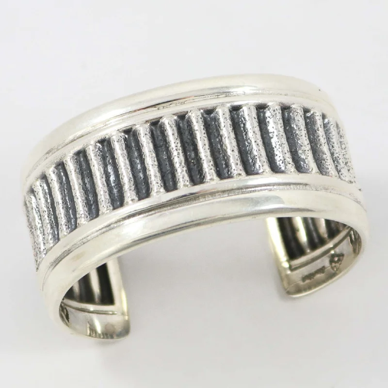 Corrugated Silver Cuff