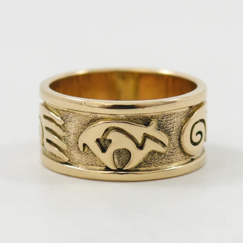 Gold Bear Ring