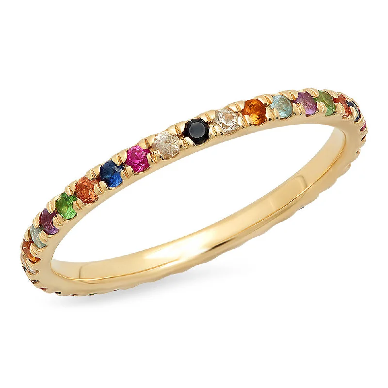 Multicolored Gemstone Eternity Band