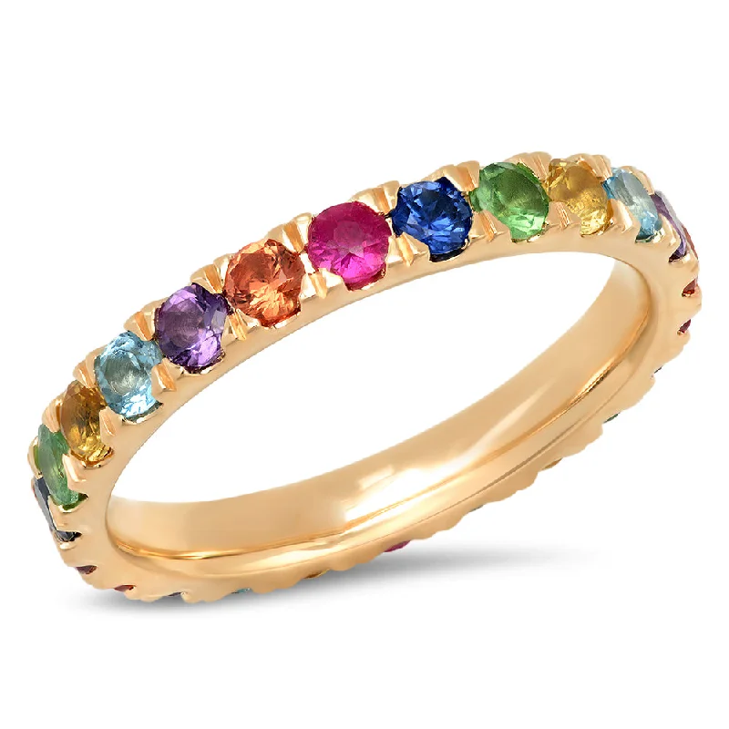 Large Multicolored Gemstone Ring