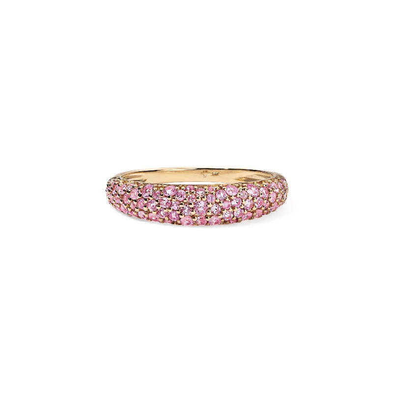 Pink Sapphire Pave Stack Ring