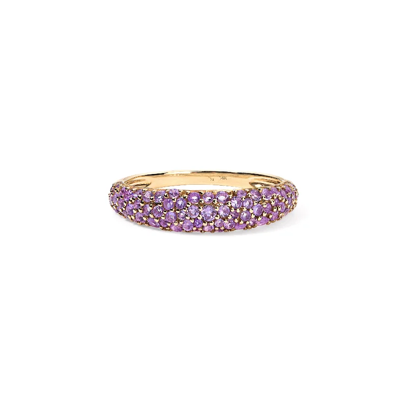 Purple Amethyst Pave Stack Ring