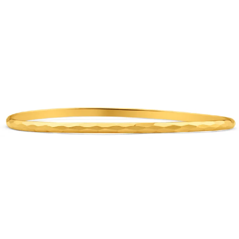 9ct Yellow Gold Faceted Bangle