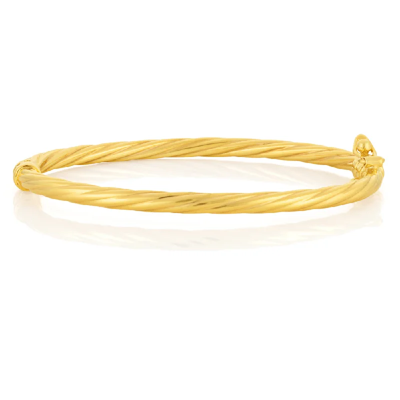 9ct Yellow Gold PolishedTwisted Baby Bangle