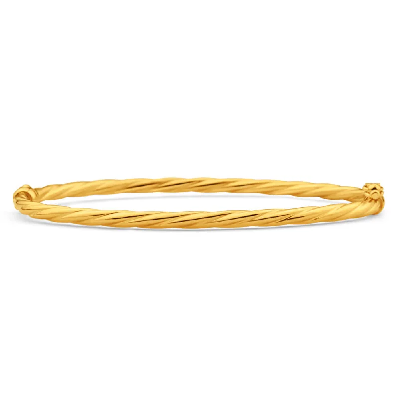 9ct Yellow Gold Silver Filled 3X60mm Bangle