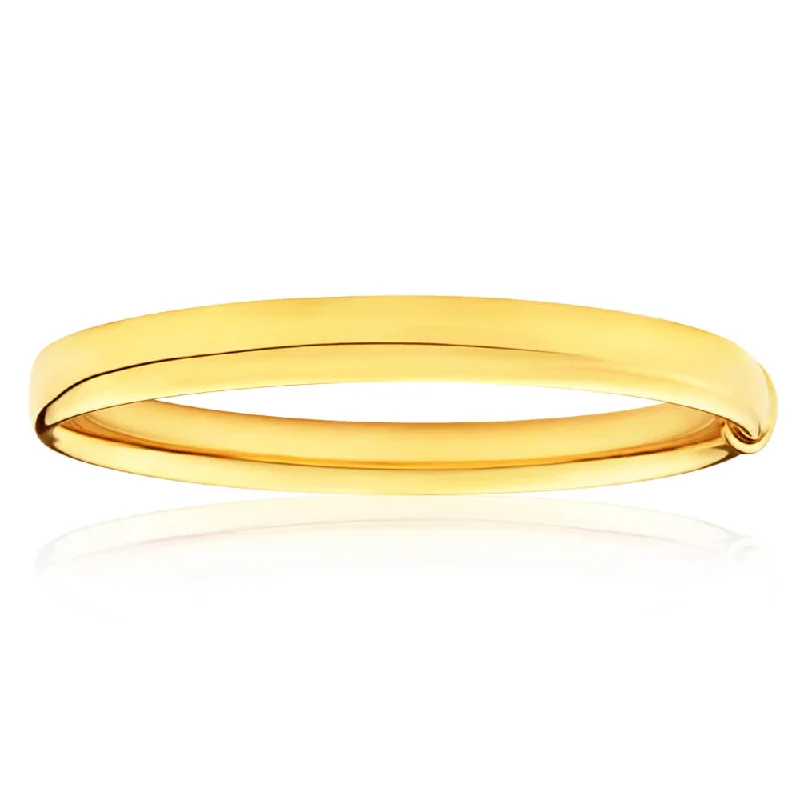 9ct Yellow Gold Silver Filled 8mm x 65mm Bangle