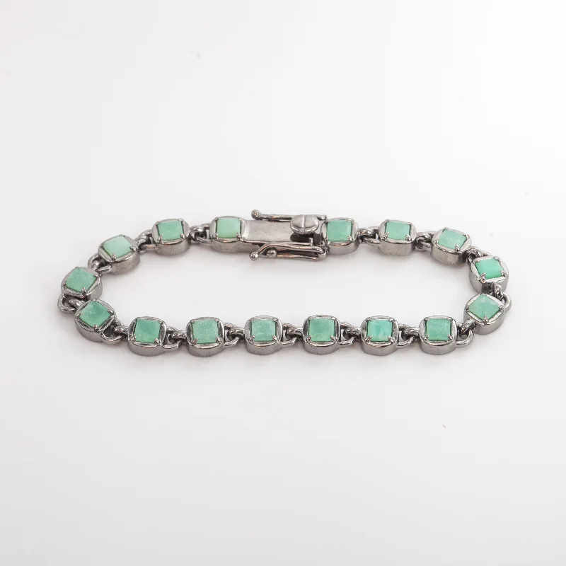 Chrysoprase 3D Tile Chain Bracelet