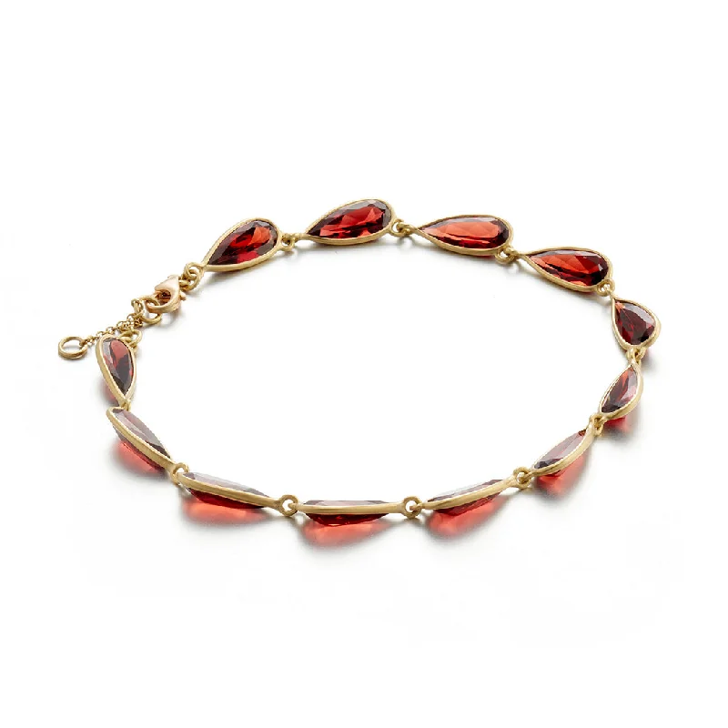 Garnet Teardrop Bracelet