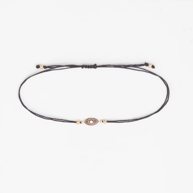 Midi Bitty Evil Eye Silk Cord Bracelet