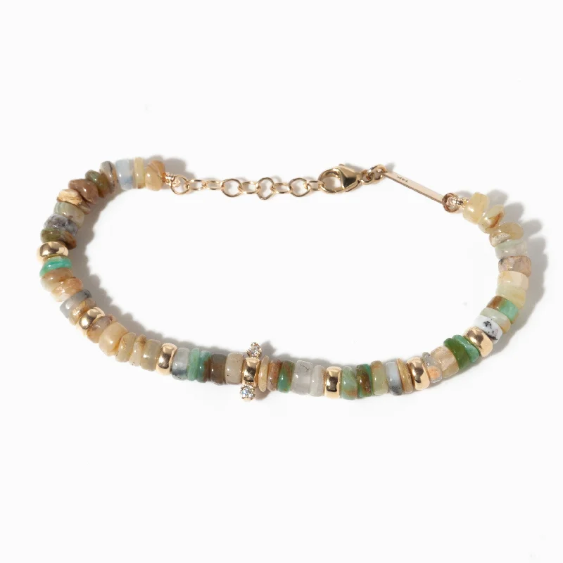 Mixed Opal Rondelle Beads Bracelet