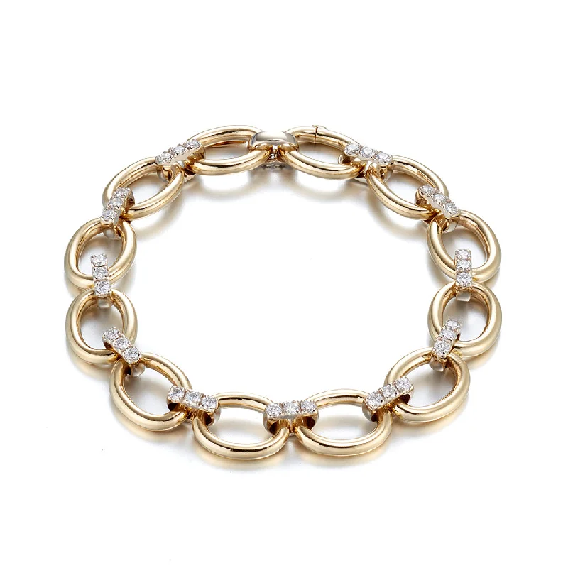 Gold & Diamond Link Bracelet