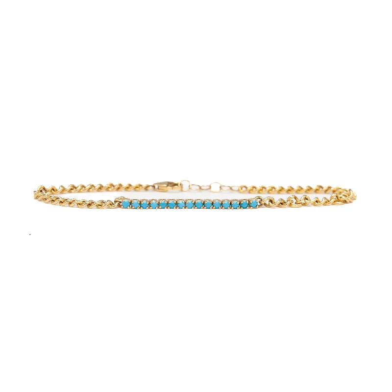 Turquoise Cuban Link Bracelet