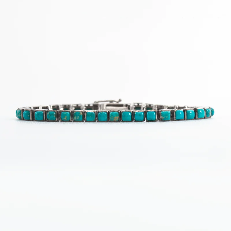 Turquoise Mini Tile Tennis Bracelet